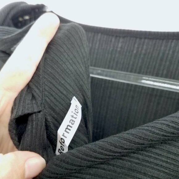 Reformation Nessa Dress Ribbed Maxi Length High Neck Long Sleeve Black Medium - Picture 11 of 12